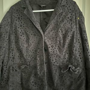 Beautiful black eyelet lace TALBOTS blazer 22W